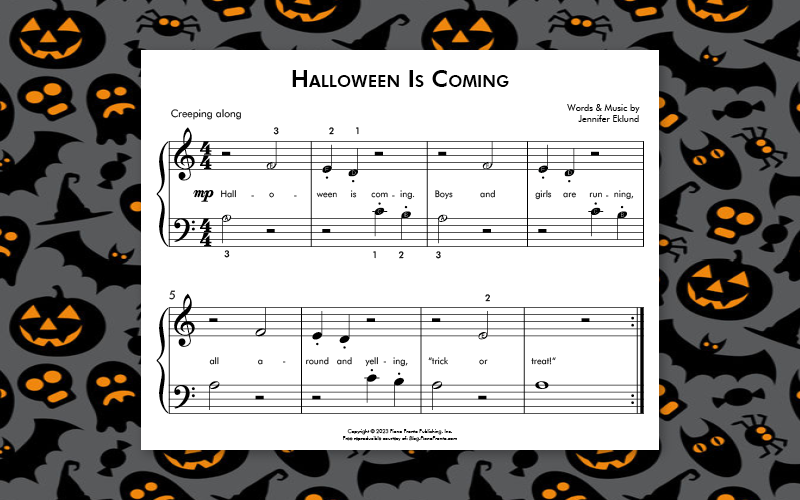 Free Halloween Sheet Music: Halloween Is Coming