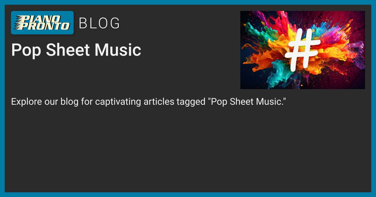 Pop Sheet Music Piano Pronto Publishing