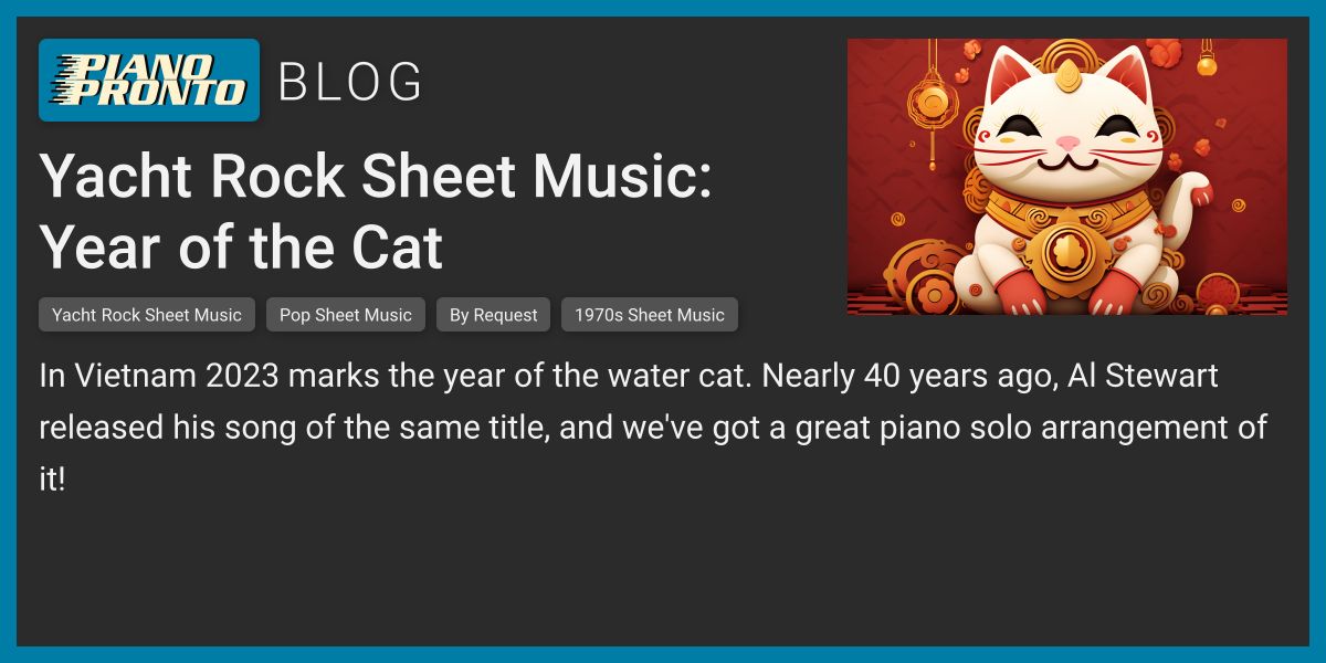 year of the cat piano sheet music