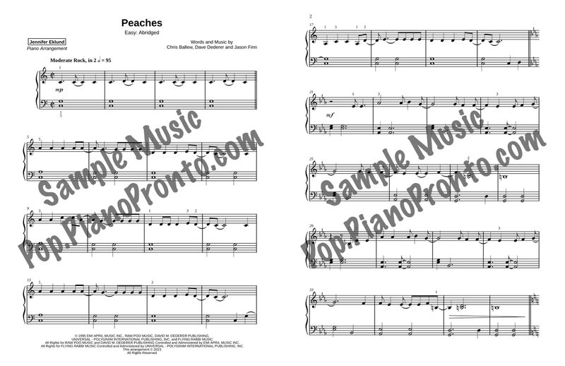 peaches Sheet music for Piano (Solo) Easy