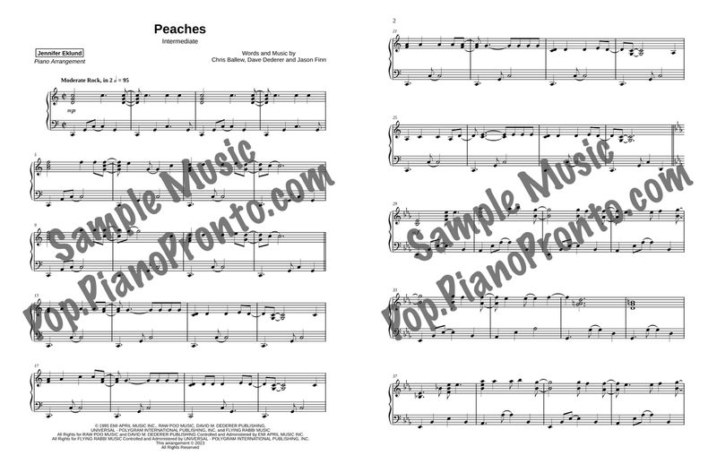 peaches Sheet music for Piano (Solo) Easy